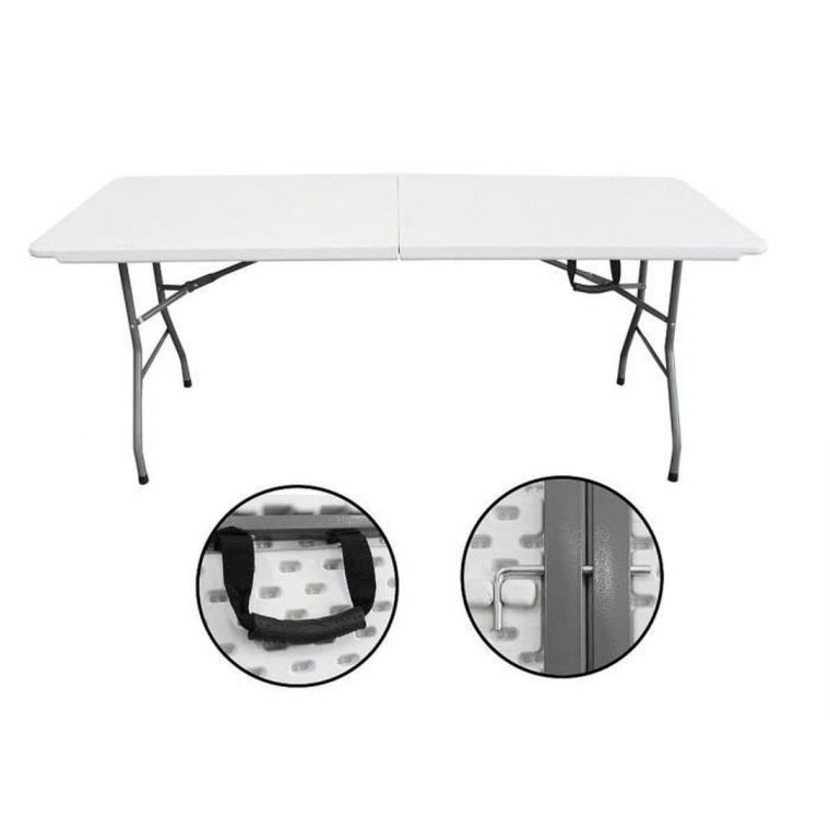 Table De Jardin Terrasse Deuba Table De Camping • 240 Cm … destiné Table De Jardin Plastique Blanc