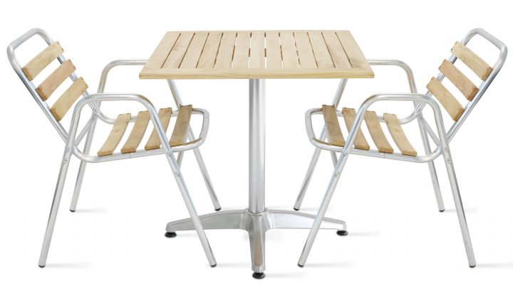 Table De Terrasse Carrée + 2 Chaises | Oviala destiné Table Et Chaise De Jardin En Bois