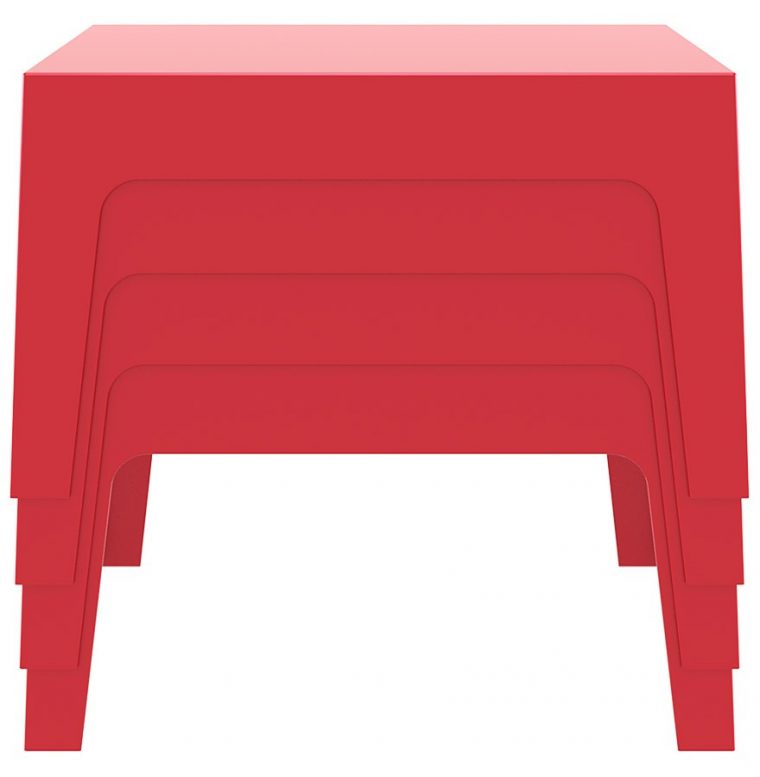 Table Design Marto – Table Basse De Jardin Rouge En Matière … intérieur Table Basse De Jardin En Plastique