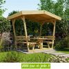 Table En Bois Avec Bancs Et Tonnelle: Bavaria De Weka ... intérieur Tonnelle De Jardin En Bois