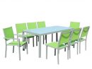 Table Et Chaises De Jardin - 8 Fauteuils Pliants - Aluminium Et Verre dedans Table Et Chaise De Jardin En Aluminium
