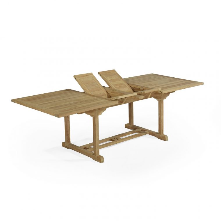Table Extensible Rectangulaire En Teck Ecograde© Milan180 … serapportantà Table Roulante De Jardin