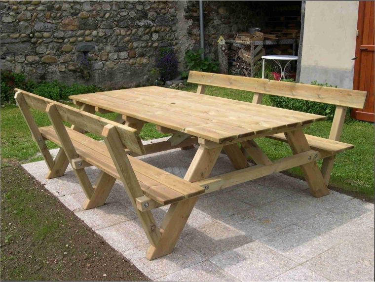 Table Exterieur En Bois Élégant Table Exterieur En Bois … intérieur Plan Pour Fabriquer Un Salon De Jardin En Palette