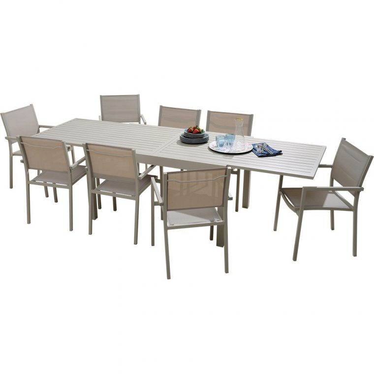 Table Happy Aluminium Avec Allonge 135/270Cm destiné Salon De Jardin En Aluminium Avec Rallonge