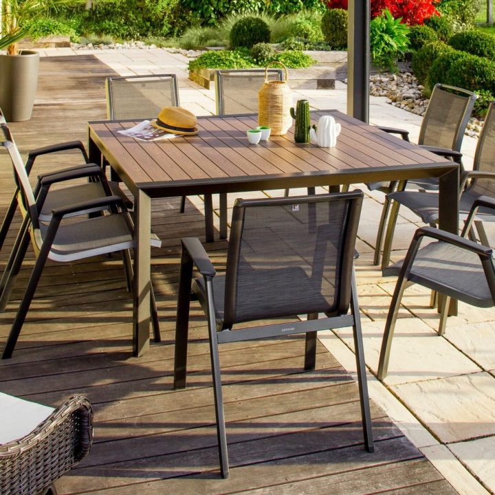 Table Jardin Alu Et Latte Bois – Table De Jardin La Maison … avec Gamm Vert Salon De Jardin