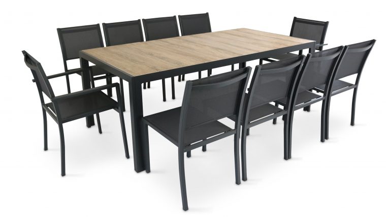 Table Jardin Aluminium Et Céramique | Oviala destiné Table De Jardin Promo