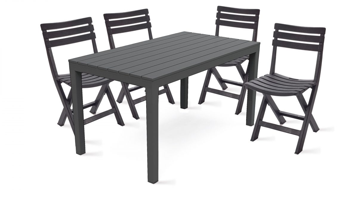 Table Jardin Plastique Et Chaises Pliantes intérieur Table Et Chaise De Jardin En Plastique