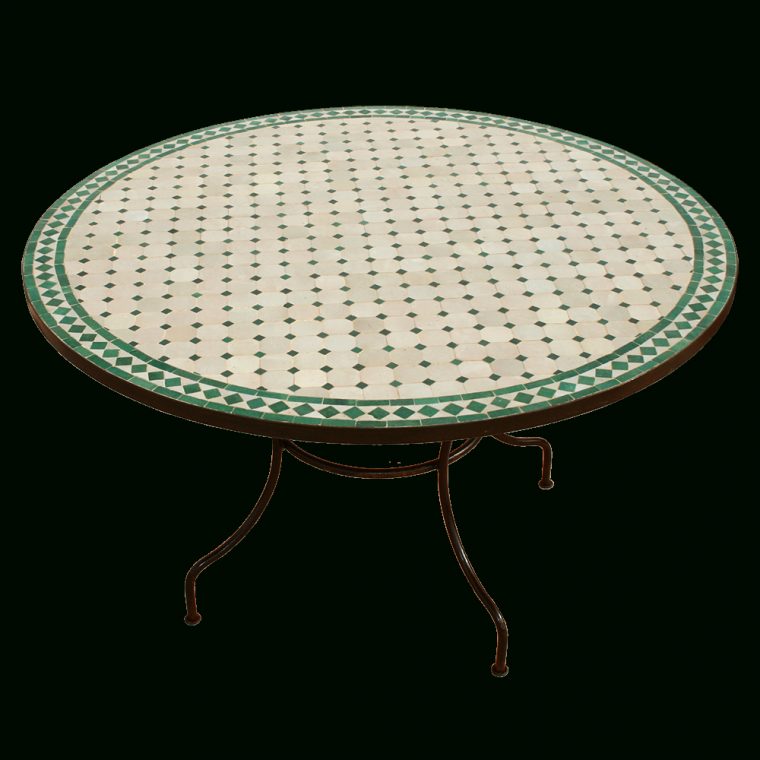 Table Mosaique Zellige Ronde Pied Fer Forge Table Jardin … tout Table De Jardin En Ceramique Ronde