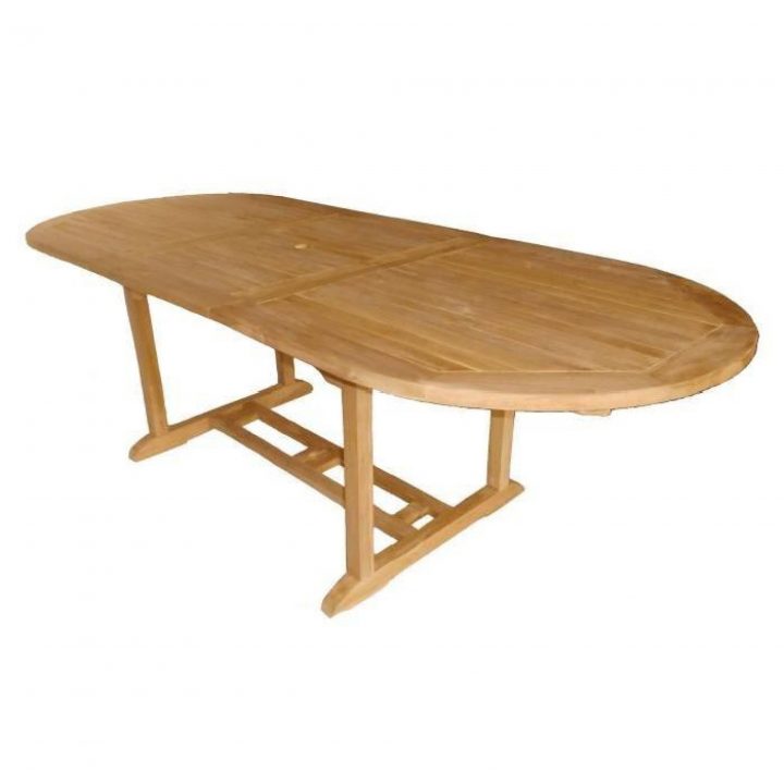 Table Ovale Extensible – Bois Teck Robuste – Pour Patio Et Jardin encequiconcerne Table De Jardin Extensible Pas Cher
