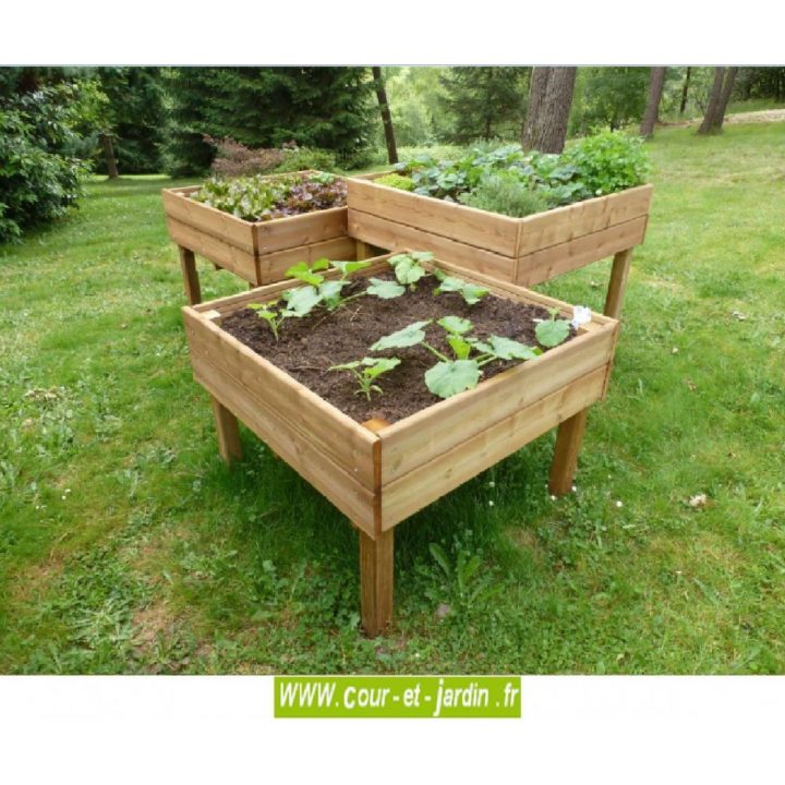 Table Potagère 100 X 100 Cm. Carré Sur Pied – Carre Potager … avec Carré De Jardin En Bois
