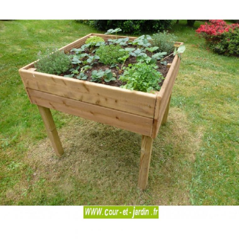 Table Potagère 100 X 100 Cm. Carré Sur Pied – Carre Potager … concernant Bac Pour Jardiner En Hauteur