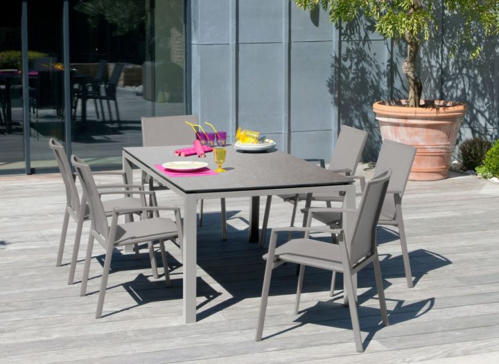 Table Stoneo 180 Cm Plateau Trespa® pour Table De Jardin Aluminium Jardiland