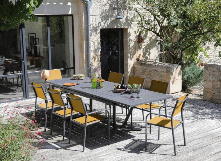 Table Vita 180/230/280 Cm tout Table De Jardin Design Aluminium