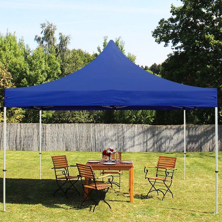 Tente Pliante 4X4M Pes 400 G/m² Bleu Imperméable Barnum Pliant, Tonnelle  Pliante, Tente De Jardin pour Tente De Jardin Pliante