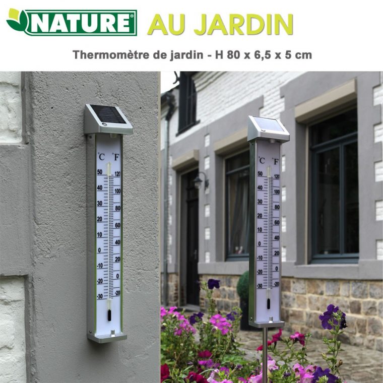 Thermomètre De Jardin Kelvin Solar 2 – H 80 X 6,5 X 5 Cm pour Thermometre De Jardin