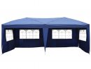 Tonnelle Tente De Reception Pliante Pavillon Chapiteau Barnum 3 X 6 M Bleu  Cotes Demontables à Tonnel De Jardin