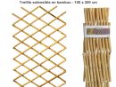 Treillis En Bambou À Croisillons Extensibles 100 X 200 Cm pour Croisillon Jardin
