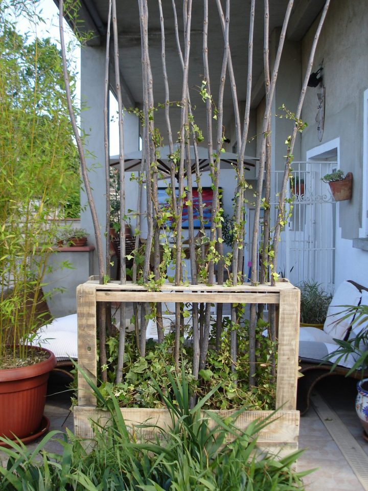 Upcycled Wooden Pallet Vegetal Fence | Jardin | Palette Bois … tout Paravent De Jardin