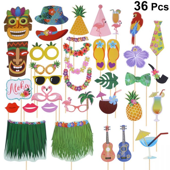 Us $7.57 35% Off|Ev Ve Bahçe'ten Fotoğraf Kabini Donanımları'de 36 Adet  Yaratıcı Fotoğraf Sahne Hawai Temalı Komik Fotoğrafçılık Sahne Doğum Günü  … à Salon De Jardin Hawai