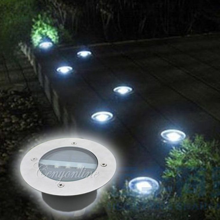 3Led Lampe Solaire Souterrain Inoxydable Jardin Cour … intérieur Lampe Pour Jardin Exterieur