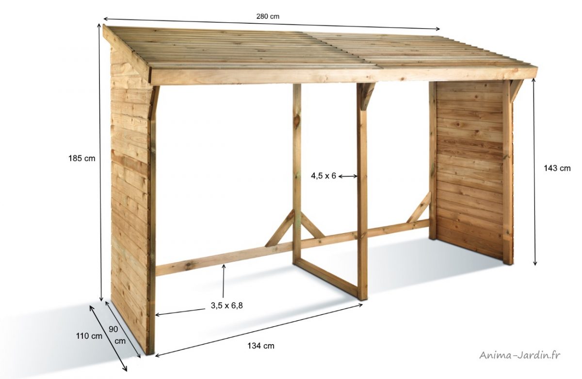 Abri Bûches En Bois Autoclave, 3,4 Stères, Rangement Bûches, Pas Cher, Achat encequiconcerne Abri Bois Pas Cher