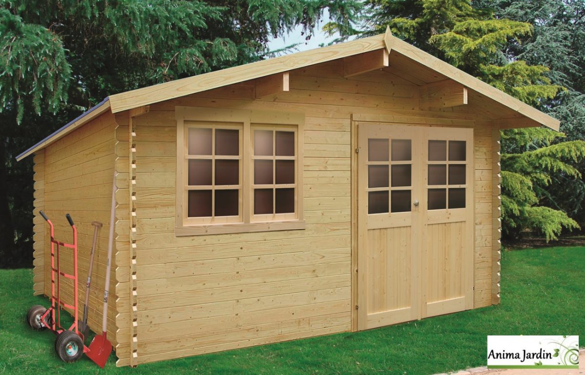 Abri De Jardin En Bois 28Mm, Visp, 14M², 2 Portes, Solid ... destiné Abris De Jardin Belgique Pas Cher