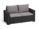 Allibert Allibert By Keter California 2 Seater Sofa Outdoor Garden  Furniture - Graphite With Grey Cushions serapportantà Allibert California