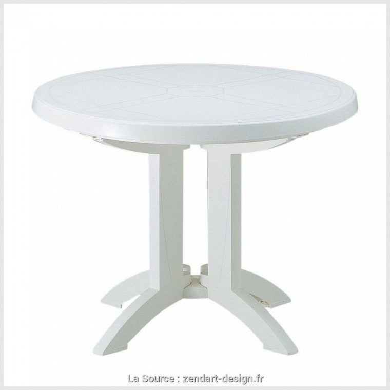 Ameublement Et Décoration Oviala Table De Jardin Ronde En … intérieur Table De Jardin Plastique