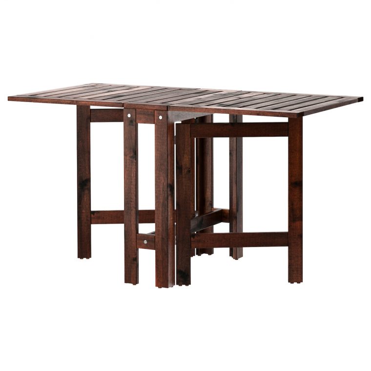 Äpplarö Gateleg Table, Outdoor – Brown Stained Brown 20/77/133X62 Cm destiné Table Jardin Ikea