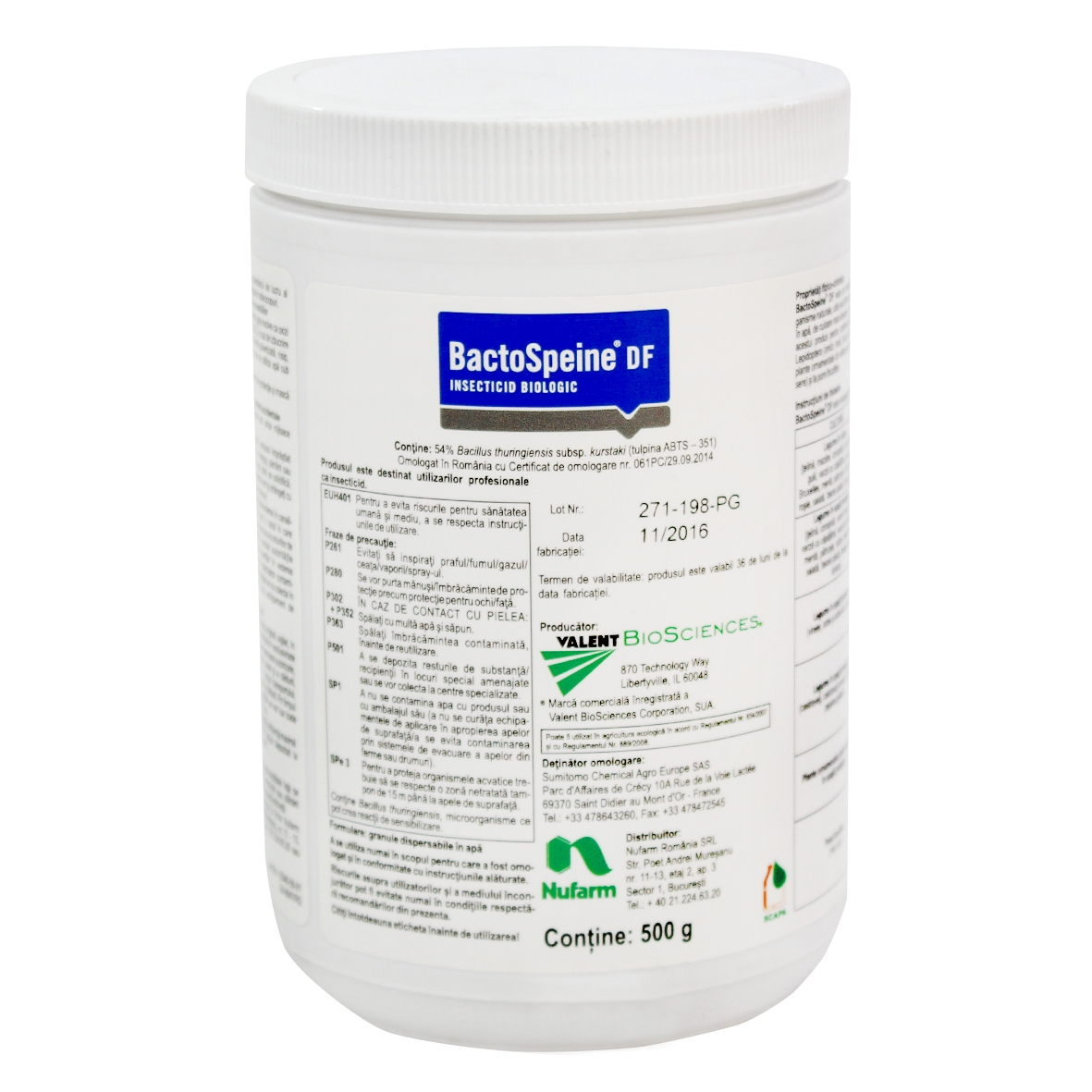 Bactospeine Df, 500 G, Nufarm Insecticide, Bacillus ... destiné Bactospeine
