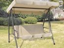 Balancoire Balancelle Avec Auvent Sable Blanc Convertible En Lit concernant Lit Balancelle Jardin