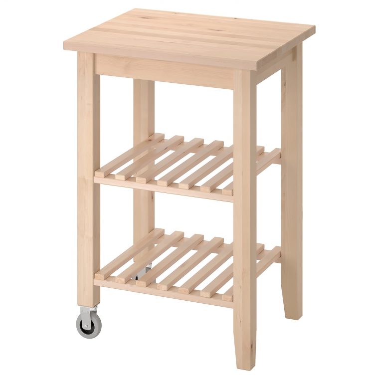 Bekväm Kitchen Cart – Birch 22 7/8X19 5/8 " (58X50 Cm) dedans Ikea Desserte