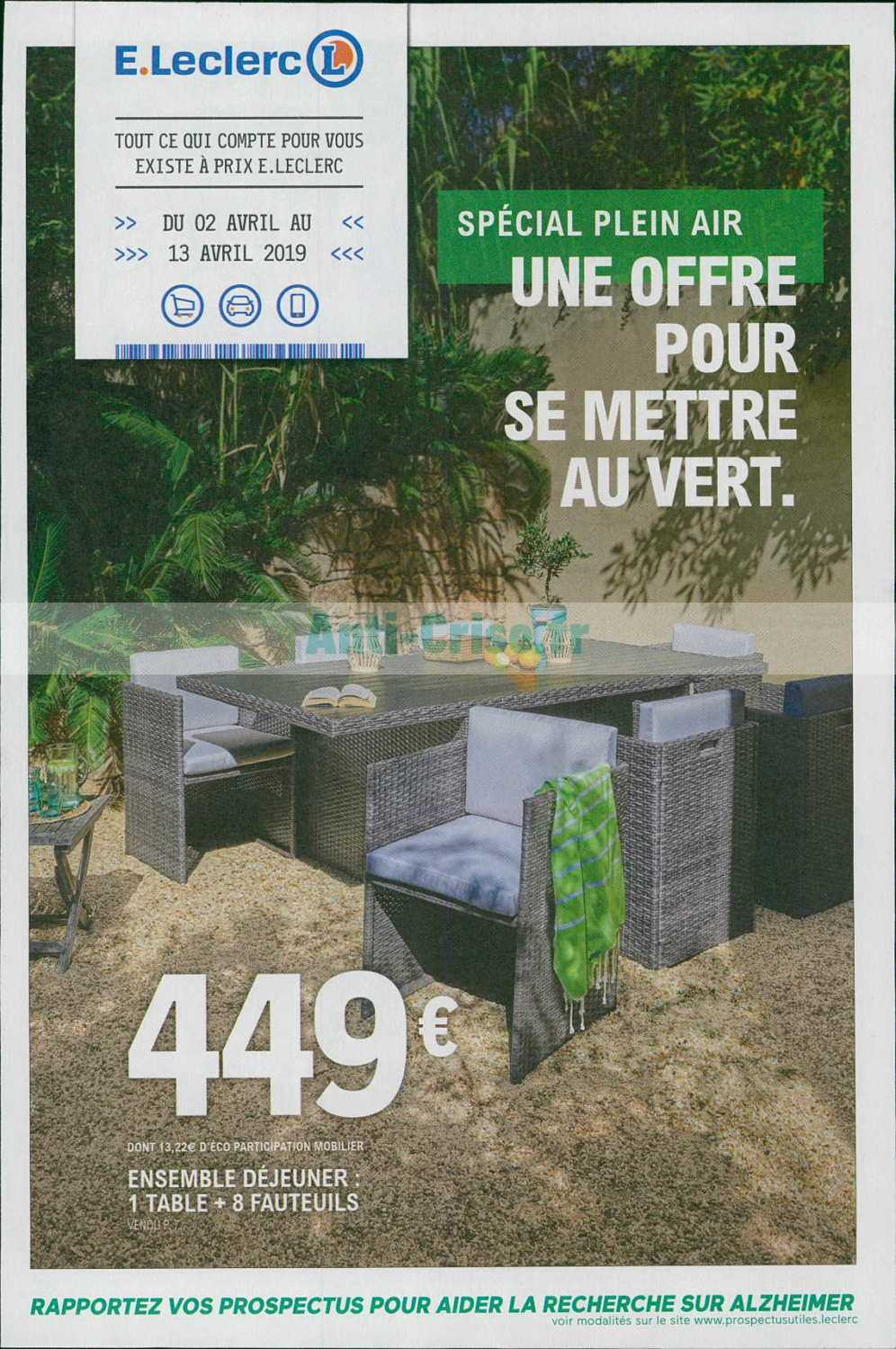 Catalogue Leclerc Du 02 Au 13 Avril 2019 (Jardin ... à Leclerc Salon De Jardin