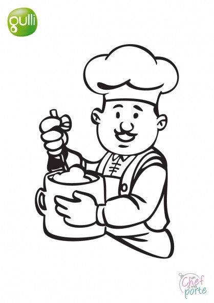 dessin de cuisinier à imprimer