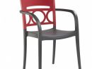 Fauteuil Moon Anthracite / Rouge serapportantà Grosfillex Chaise
