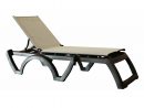 Grosfillex Us636002 Calypso Adjustable Chaise - Resin, Gray Tweed W/  Charcoal Frame destiné Grosfillex