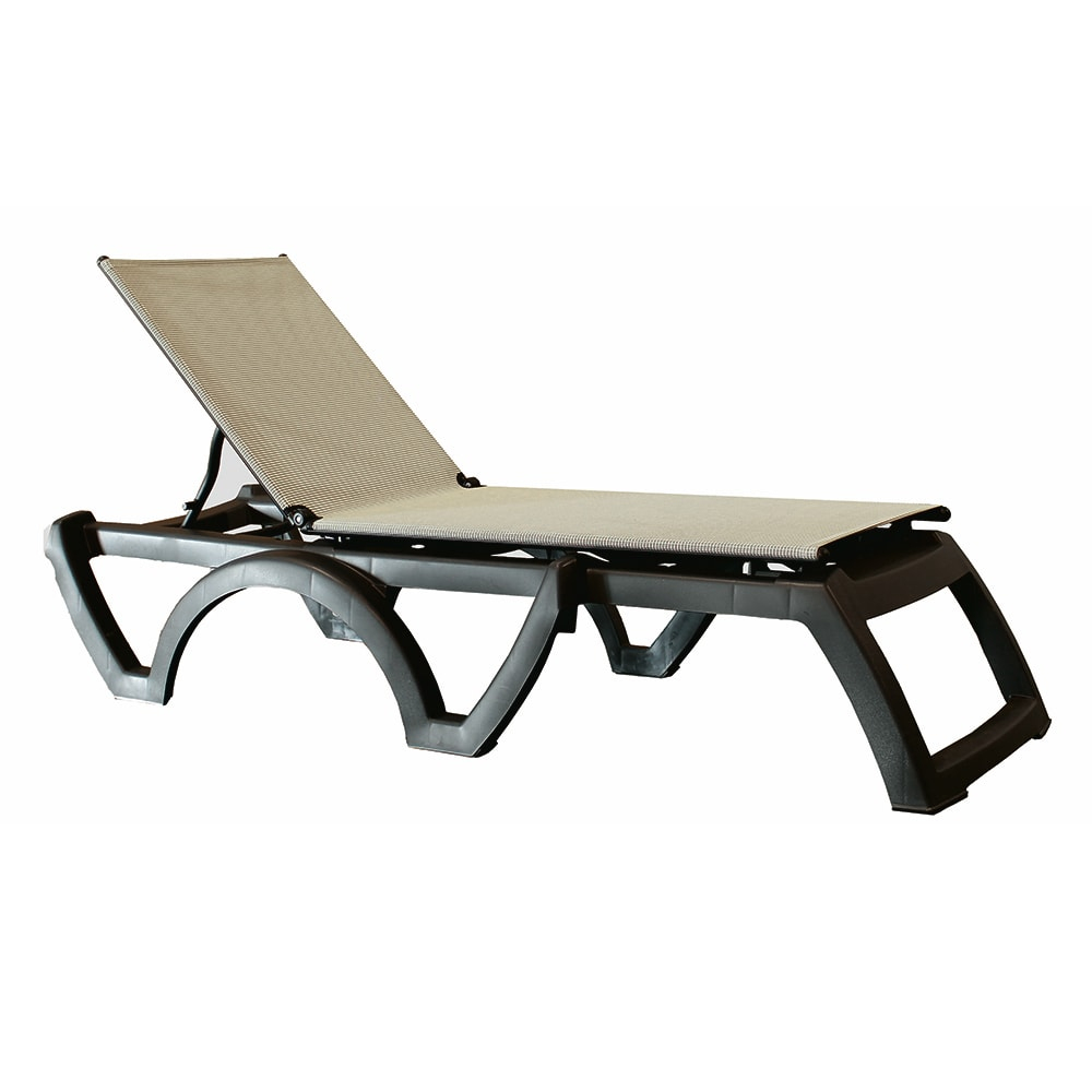 Grosfillex Us636002 Calypso Adjustable Chaise - Resin, Gray Tweed W/  Charcoal Frame destiné Grosfillex