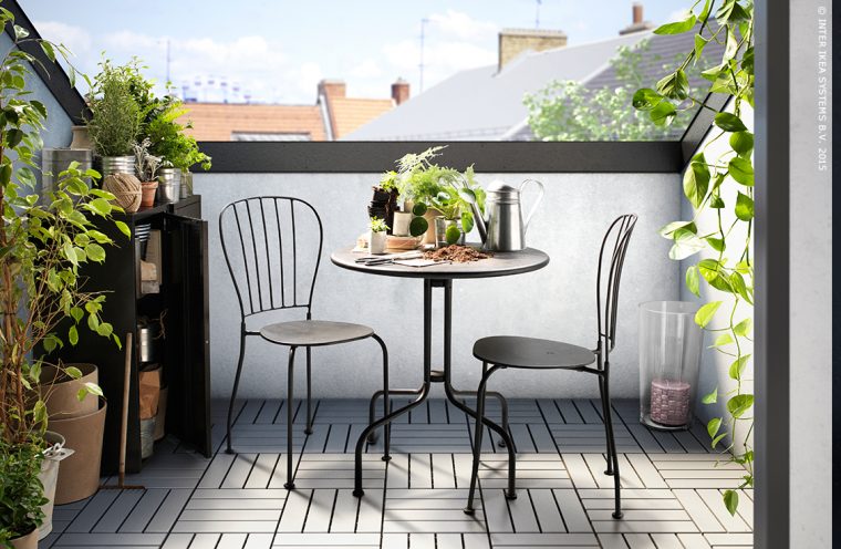 Läckö Table+2 Chaises, Extérieur – Gris | Ikea Outdoor … dedans Ikea Jardin