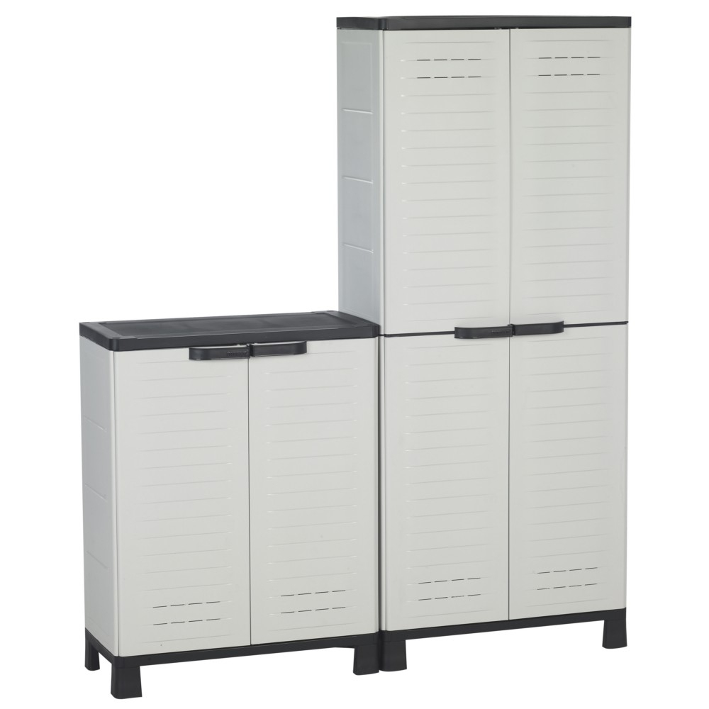 Lot De 2 Armoires Allibert Airspire tout Armoire Jardin Plastique