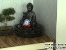 Nx6579 - Fontaine Lumineuse D'intérieur 'bouddha' Avec Boule En Verre à Fontaine Bouddha Interieur