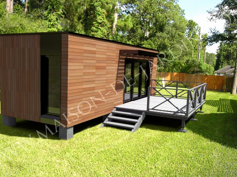 Plan De Maison Moderne Toit Plat Gratuit Source D … destiné Chalet Bois Habitable Sans Permis Construire
