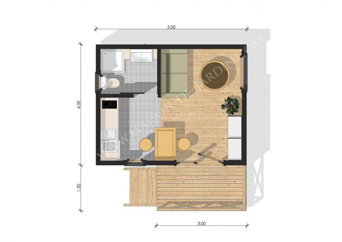 Plan Maison 20M2 Avec Mezzanine | Plan Maison, Plan Maison ... pour Chalet 20M2 Habitable