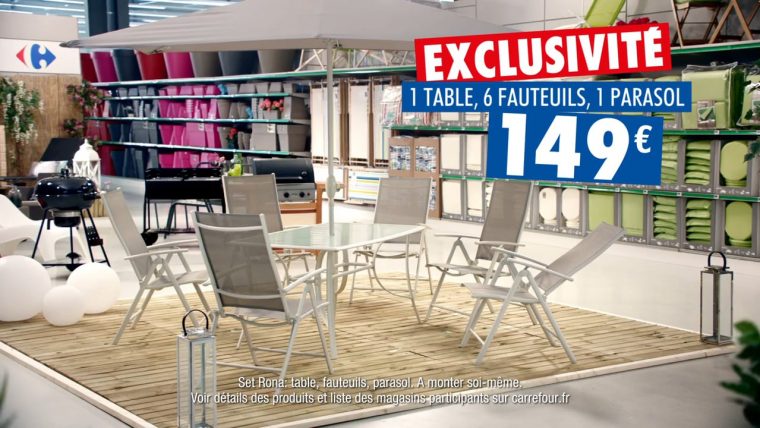Pub Carrefour 2017 – Mobilier De Jardin Rona – Exclusité Carrefour tout Salon Jardin Carrefour