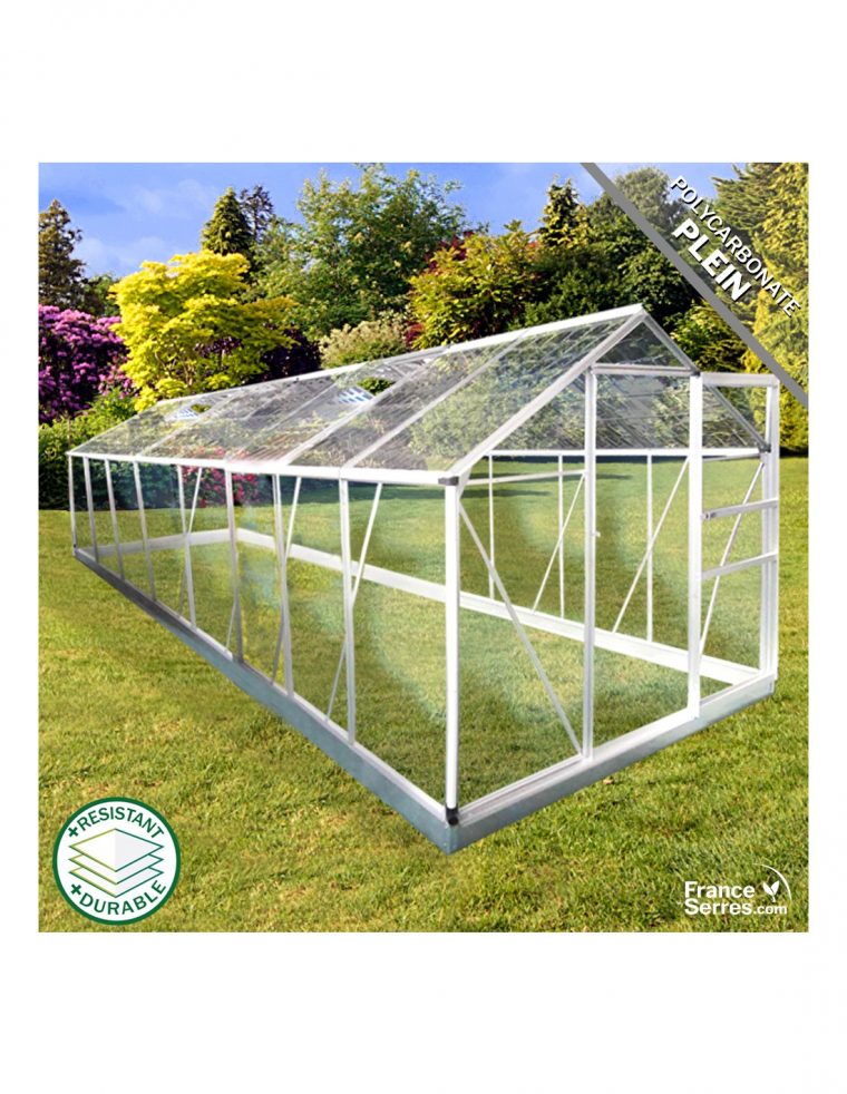 Serre De Jardin Aluminium 9M² Plaques Transparente Anti-Uv dedans Serre De Jardin En Polycarbonate