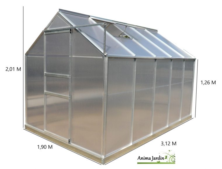 Serre De Jardin En Aluminium Et Polycarbonate, 5.92 M² … encequiconcerne Fabricant Serre Polycarbonate