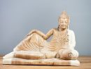 Statue Bouddha Couché En Suar 40 Cm Naturel intérieur Bouddha De Jardin Pas Cher