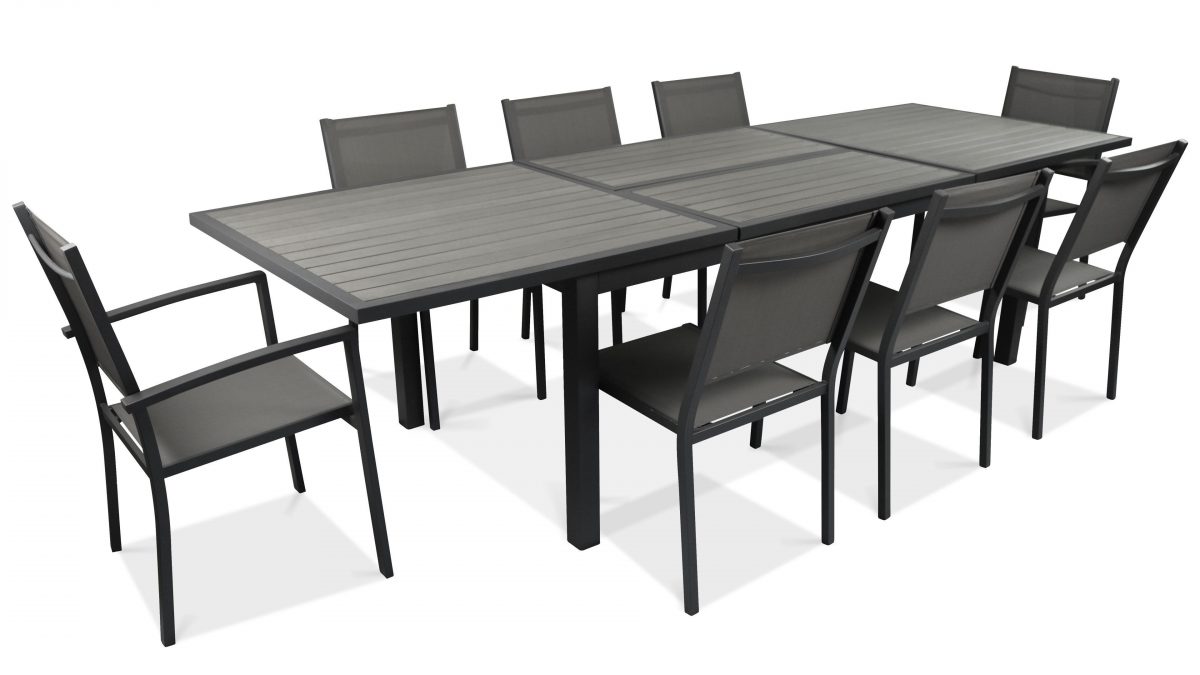 Table De Jardin Extensible 10 Places En Aluminium Et ... tout Table De Jardin Extensible