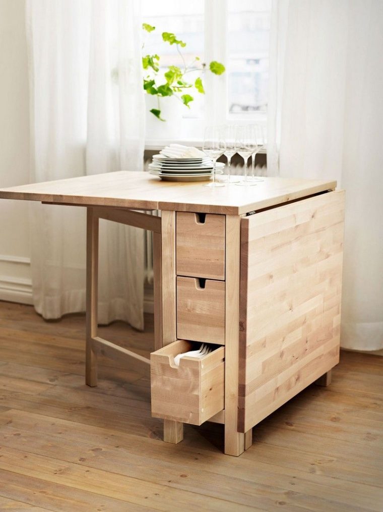 Table Gain De Place – 55 Idées Pliantes, Rabattables Ou … tout Table Pliante Ikea