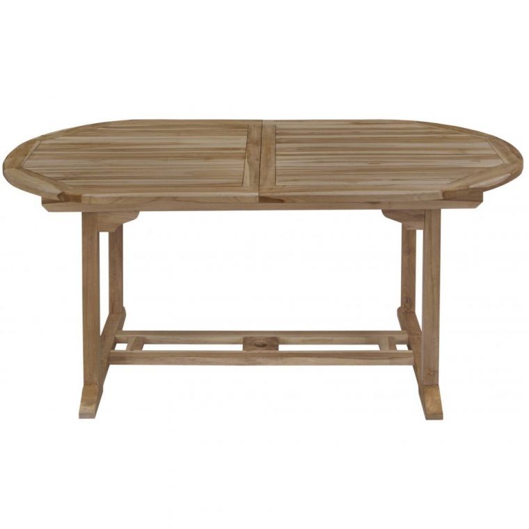 Table Ovale Teck + Allonge 170/210X90Cm encequiconcerne Housse De Table De Jardin Ovale