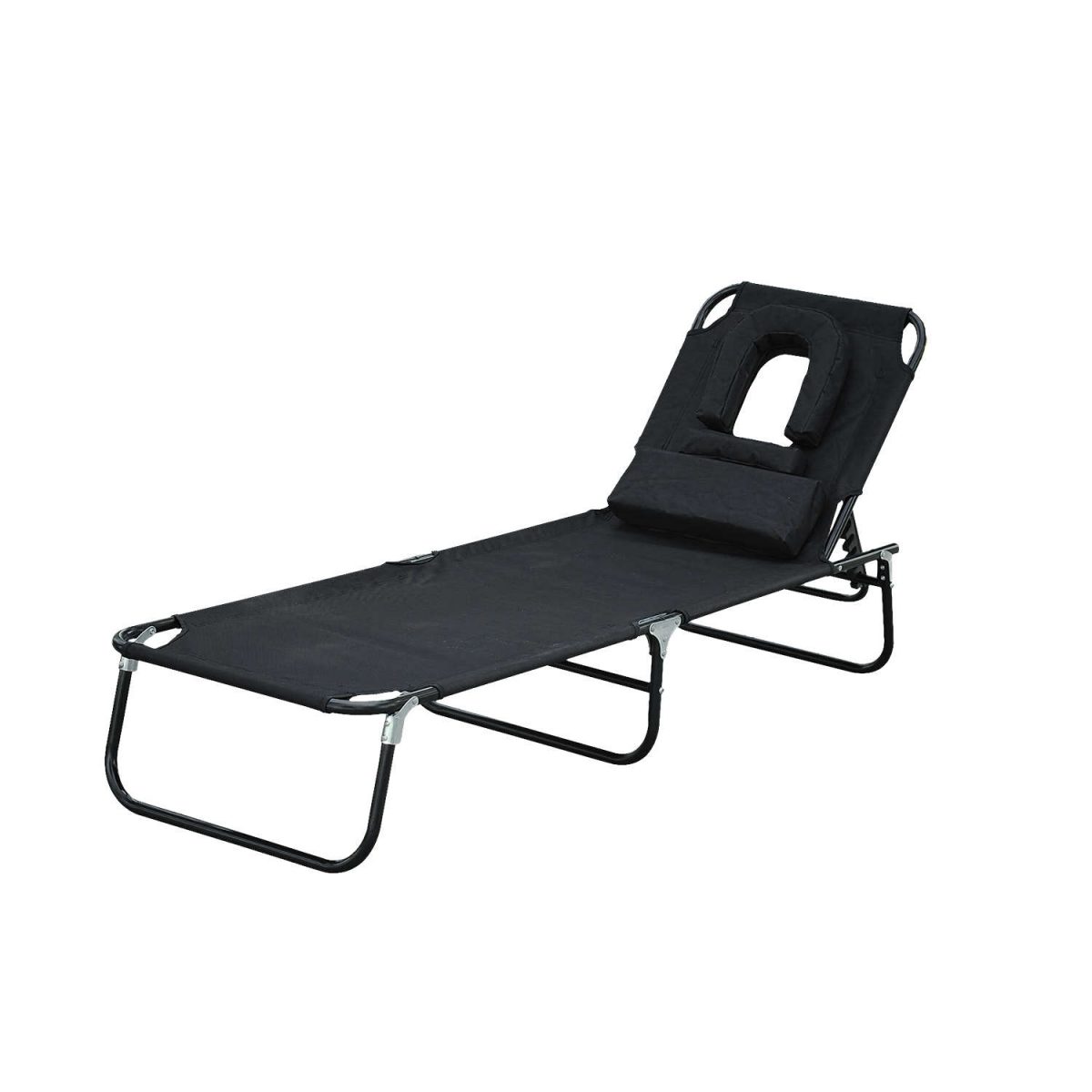 Transat De Jardin Chaise Longue Pliante Bain De Soleil Pour Lecture Noir destiné Transat Jardin